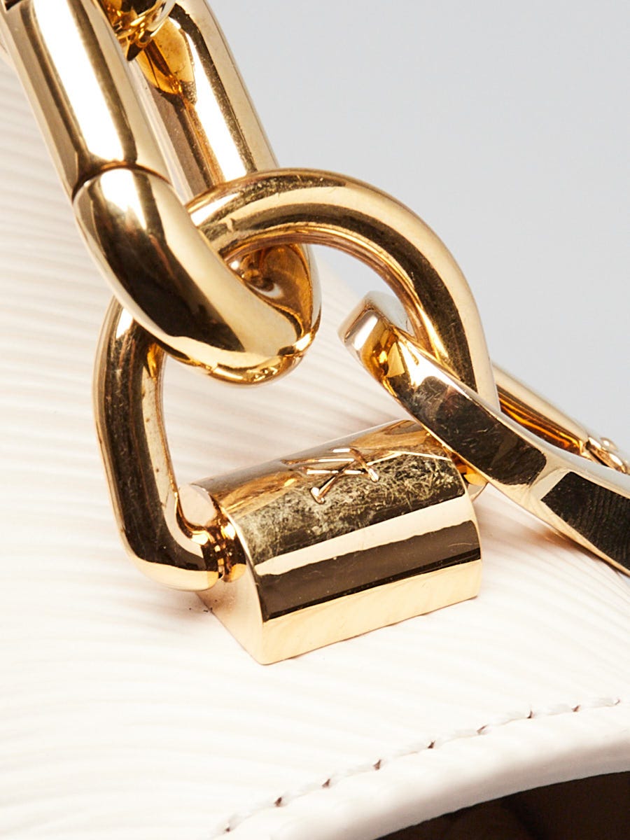 Louis Vuitton White Quartz Epi Leather Braided Chain Twist PM Bag