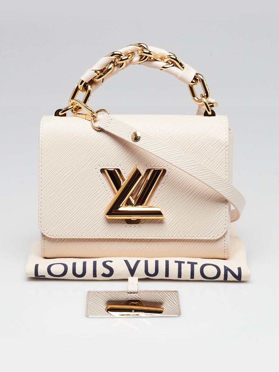 Louis Vuitton White Quartz Epi Leather Braided Chain Twist PM Bag