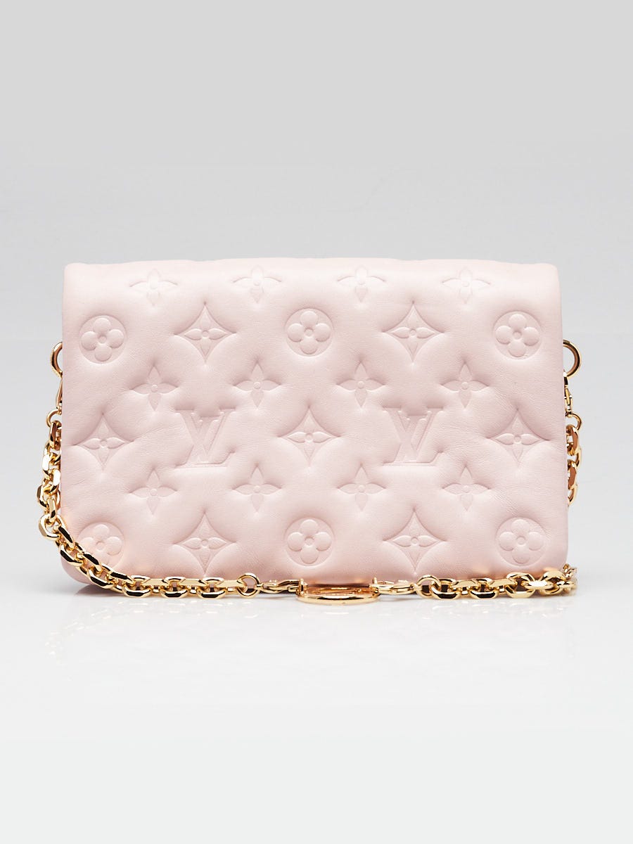 Louis Vuitton Rose Monogram Embossed Lambskin Leather Pochette Coussin Bag