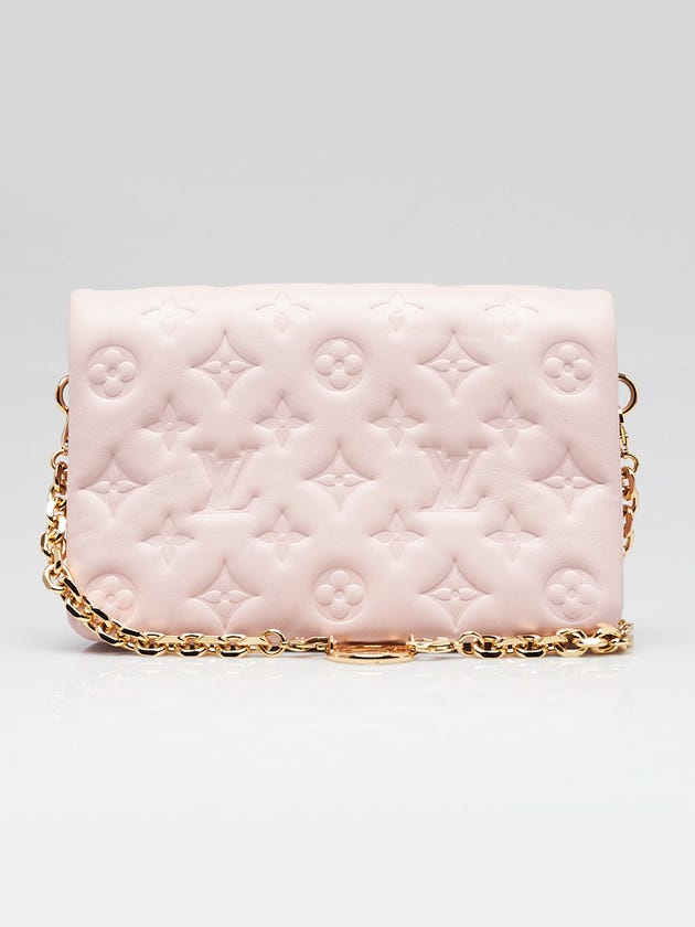 Louis Vuitton Rose Monogram Embossed Lambskin Leather Pochette Coussin Bag