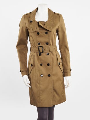 burberry silk trench dress Burberry Check Silk Blend Trench Dress In Beige