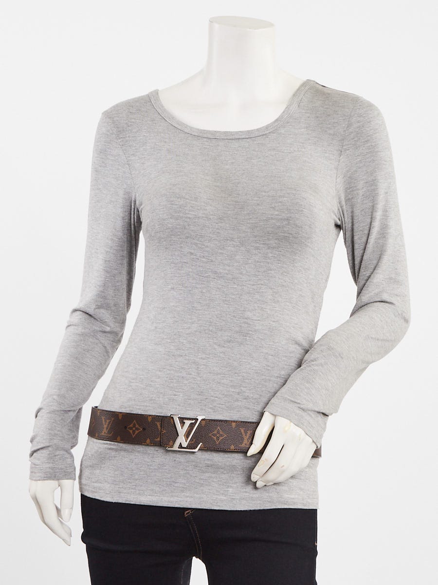 Louis Vuitton Monogram Canvas/Black Leather Initiales 40mm Reversible Belt Size 90/36