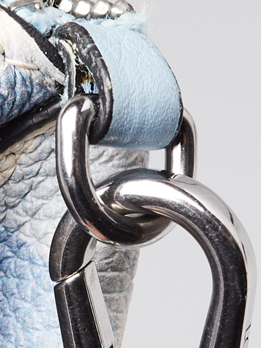 Loewe Blue/White Check Pebbled Calfskin Leather Elephant Crossbody