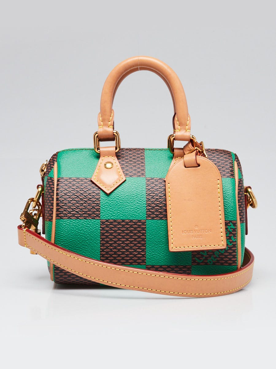 Louis Vuitton スピーディバッグ Louis Vuitton Green Damier Canvas Speedy 18 Bandouliere Pop Bag | eBay