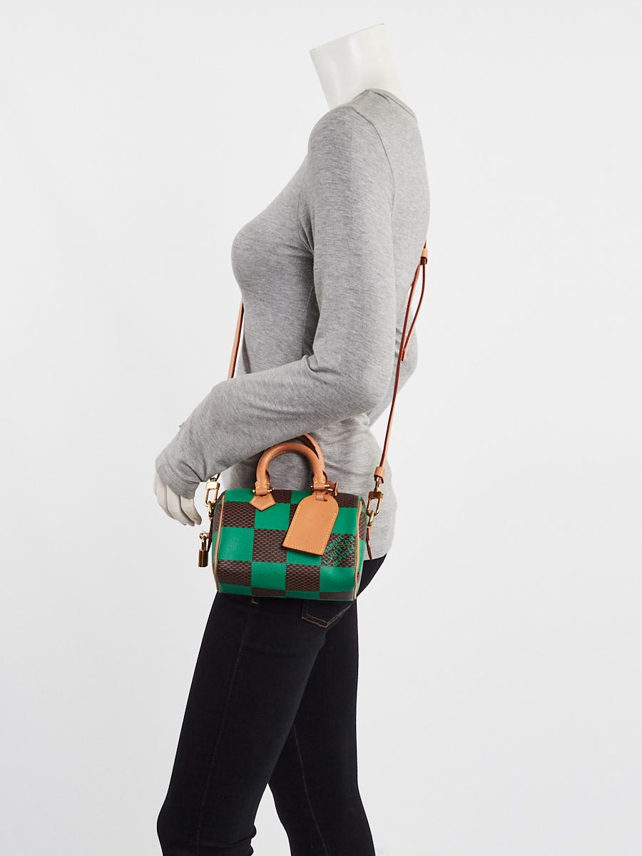 Louis Vuitton Green Damier Canvas Speedy 18 Bandouliere Pop Bag