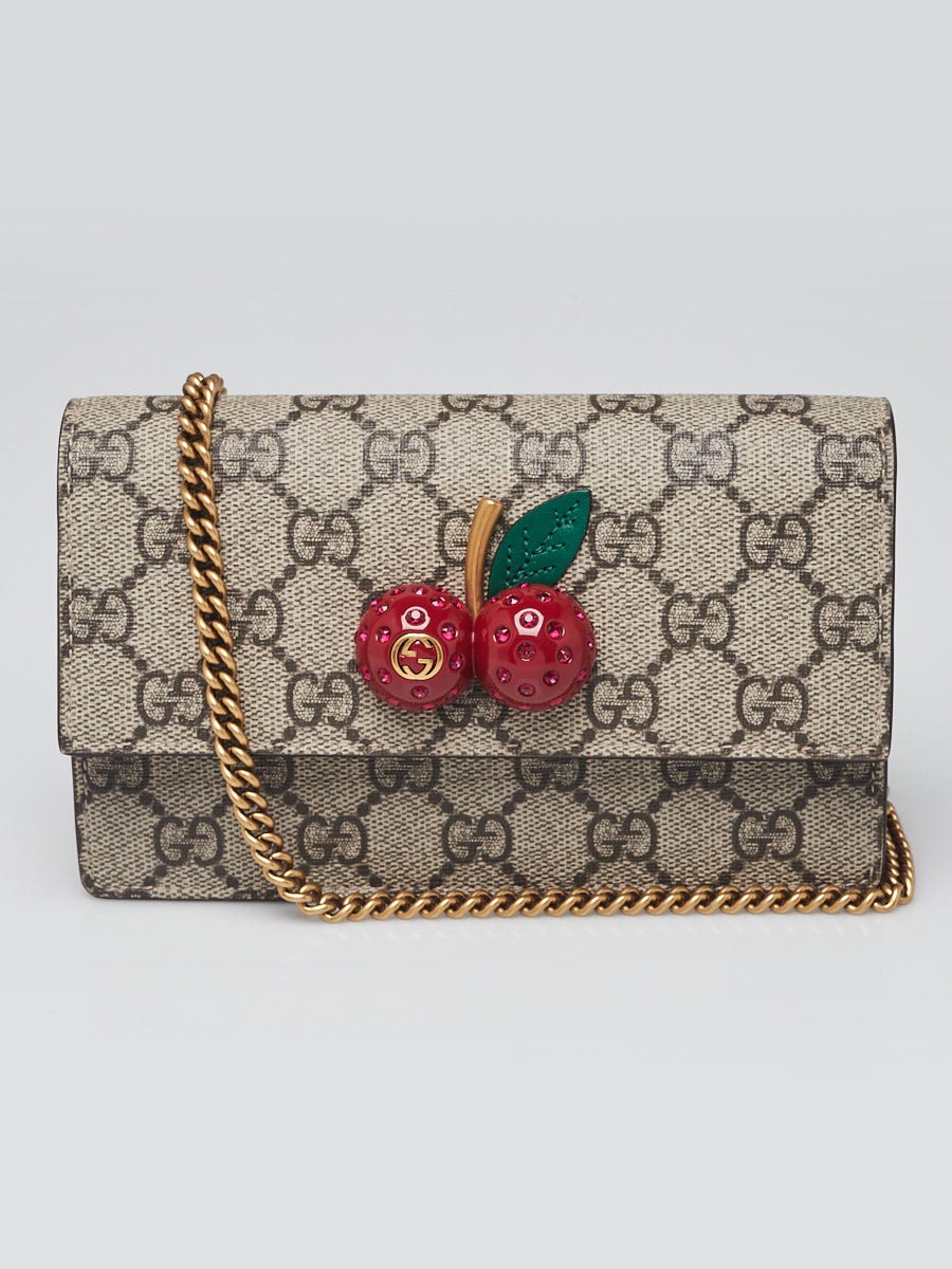 Gucci Beige/Red GG Coated Canvas/Leather Cherries Crossbody Bag