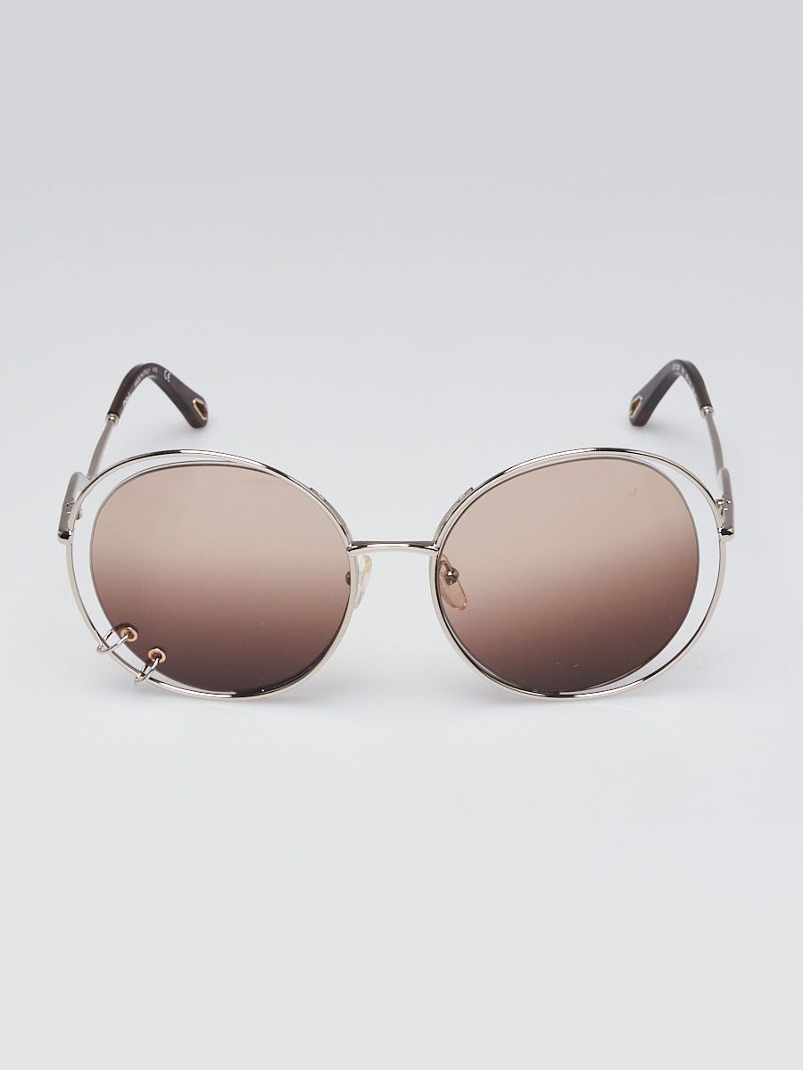 Chloe Gold Metal Oversized Round Sunglasses - CE153S  display picture 1