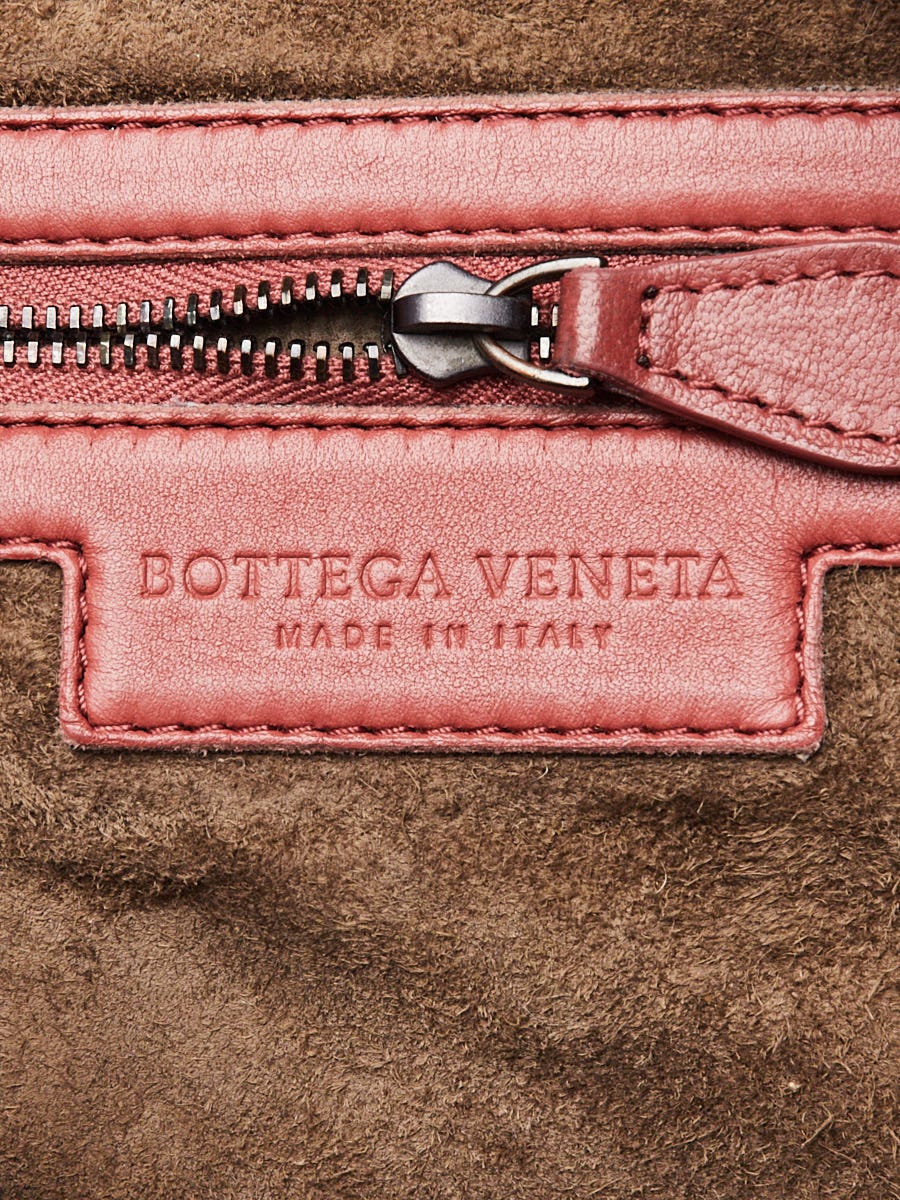 Bottega Veneta Light Red Intrecciato Woven Nappa Leather Large