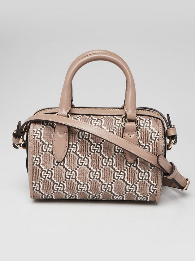 Gucci Beige/Black GG Shadow Monogram Coated Canvas/Leather Mini Ophidia Bowler Bag