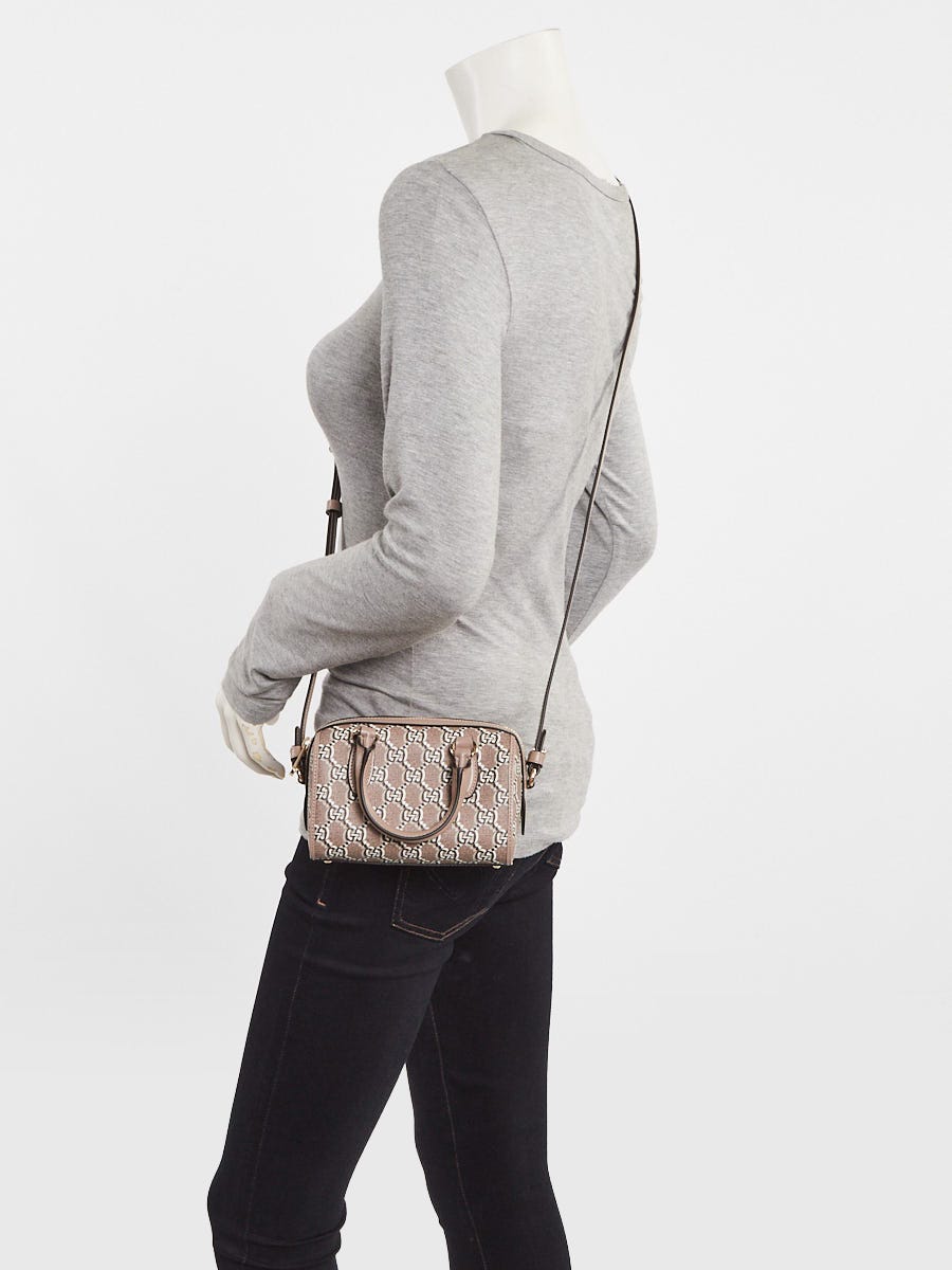 Gucci Beige/Black GG Shadow Monogram Coated Canvas/Leather Mini Ophidia Bowler Bag