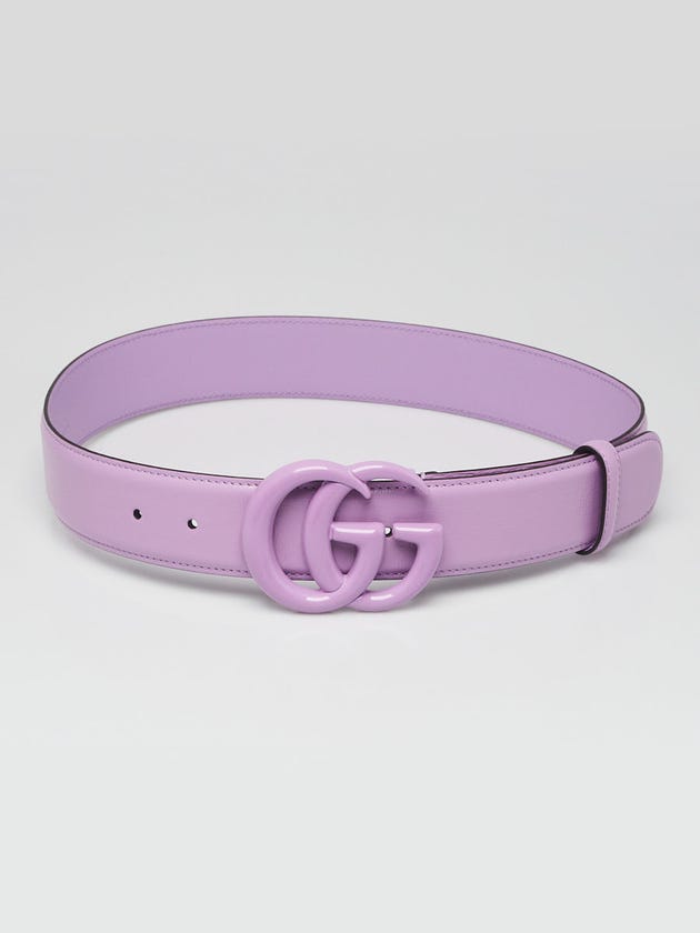 Gucci Purple Smooth Leather Double G Belt Size 75/30