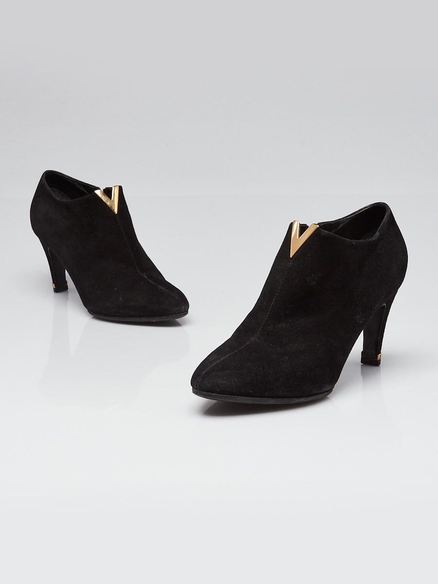 Louis Vuitton Black Suede Praise Ankle Boots Size 4.5/35