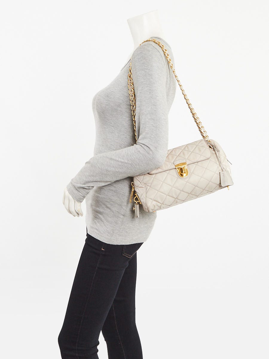 Prada Pomice Tessuto Impuntu Nylon Chain Flap Bag BR4965