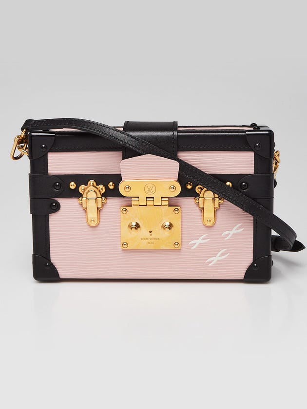 Louis Vuitton Pink/Black Epi Leather Petite Malle Bag