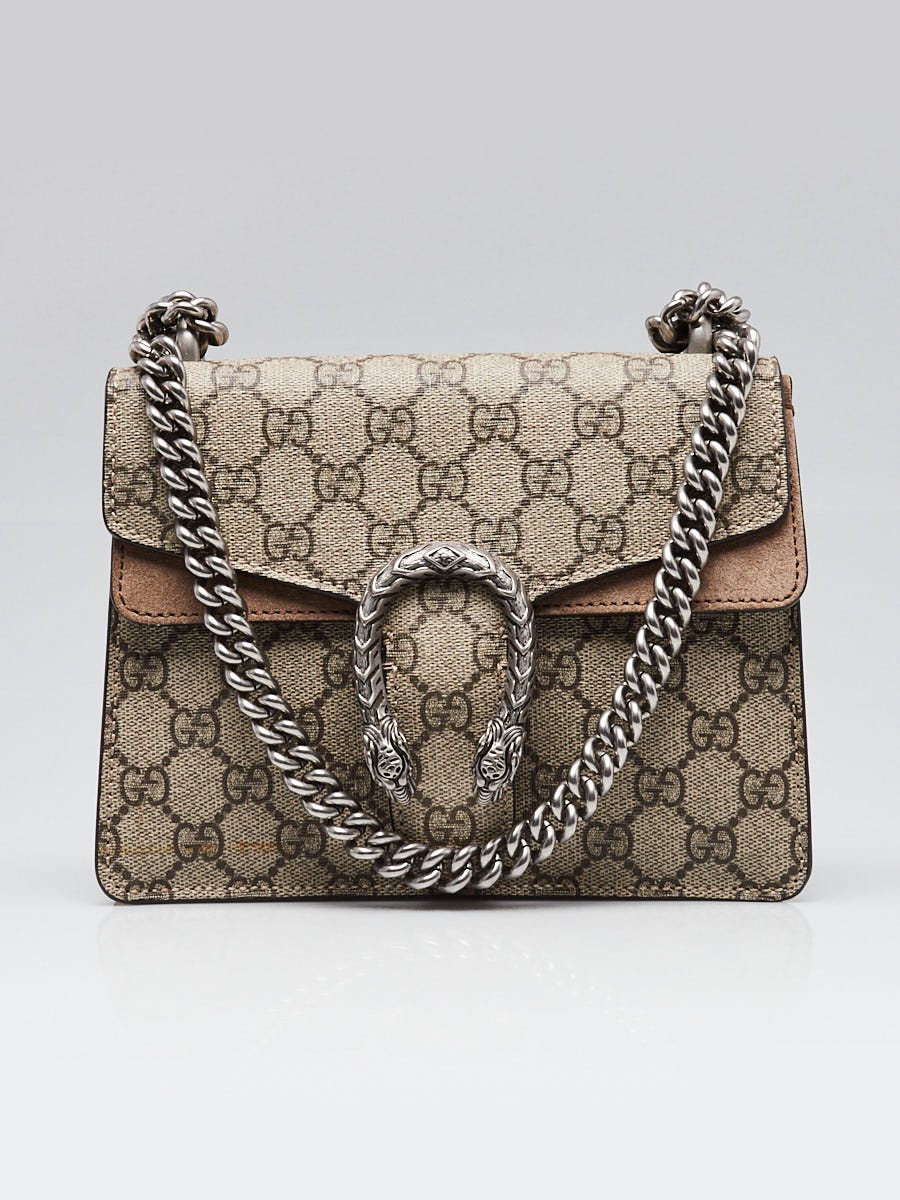 Gucci Beige GG Supreme Coated Canvas Mini Dionysus Shoulder Bag