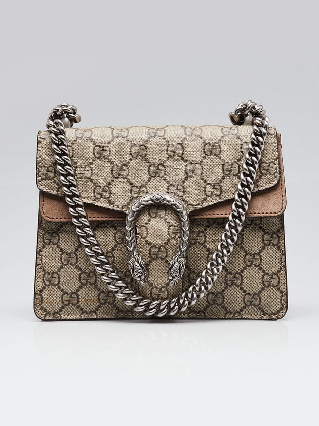 Gucci Beige GG Supreme Coated Canvas Mini Dionysus Shoulder Bag