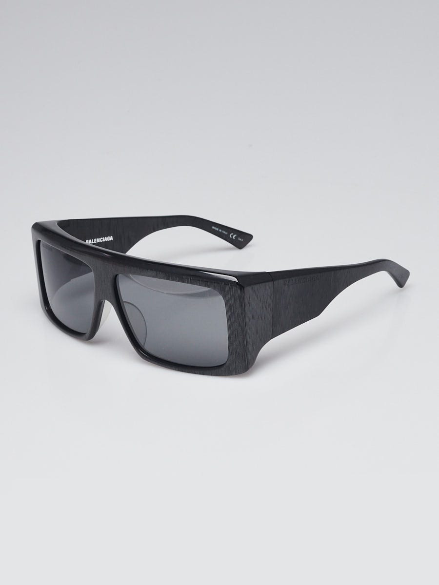 Balenciaga Black Acetate Oversized Thick Square Sunglasses