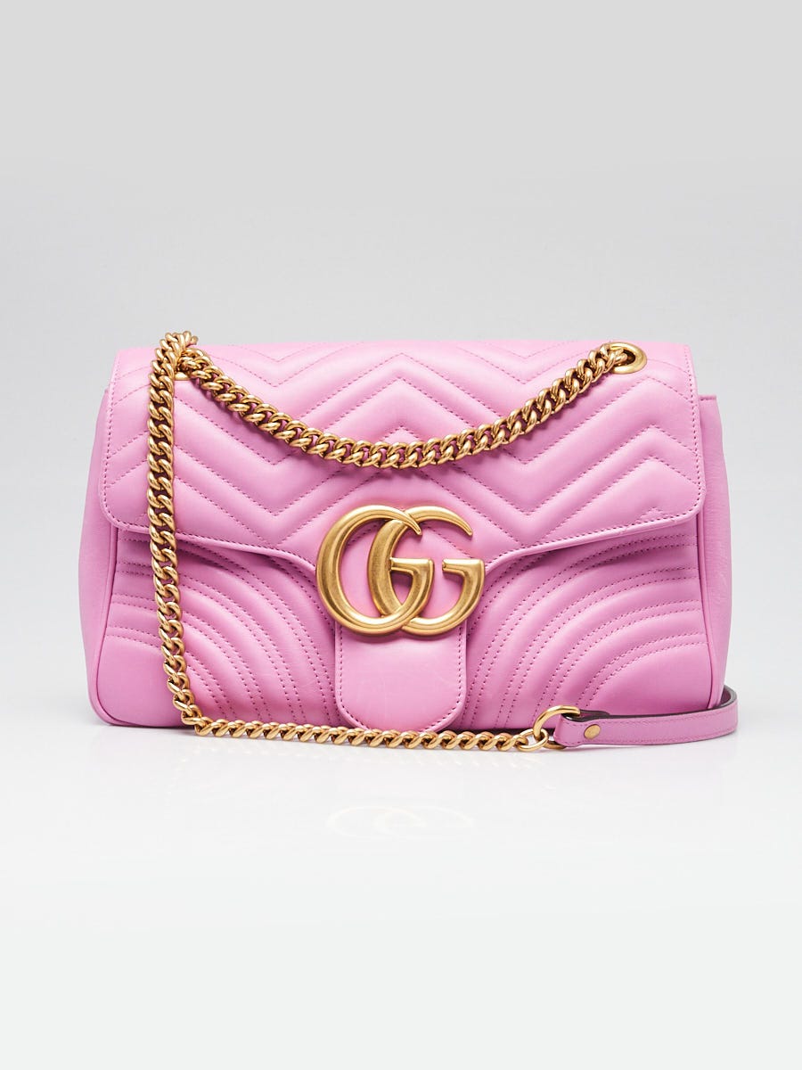 Gucci Purple Quilted Leather Medium Marmont Shoulder Bag