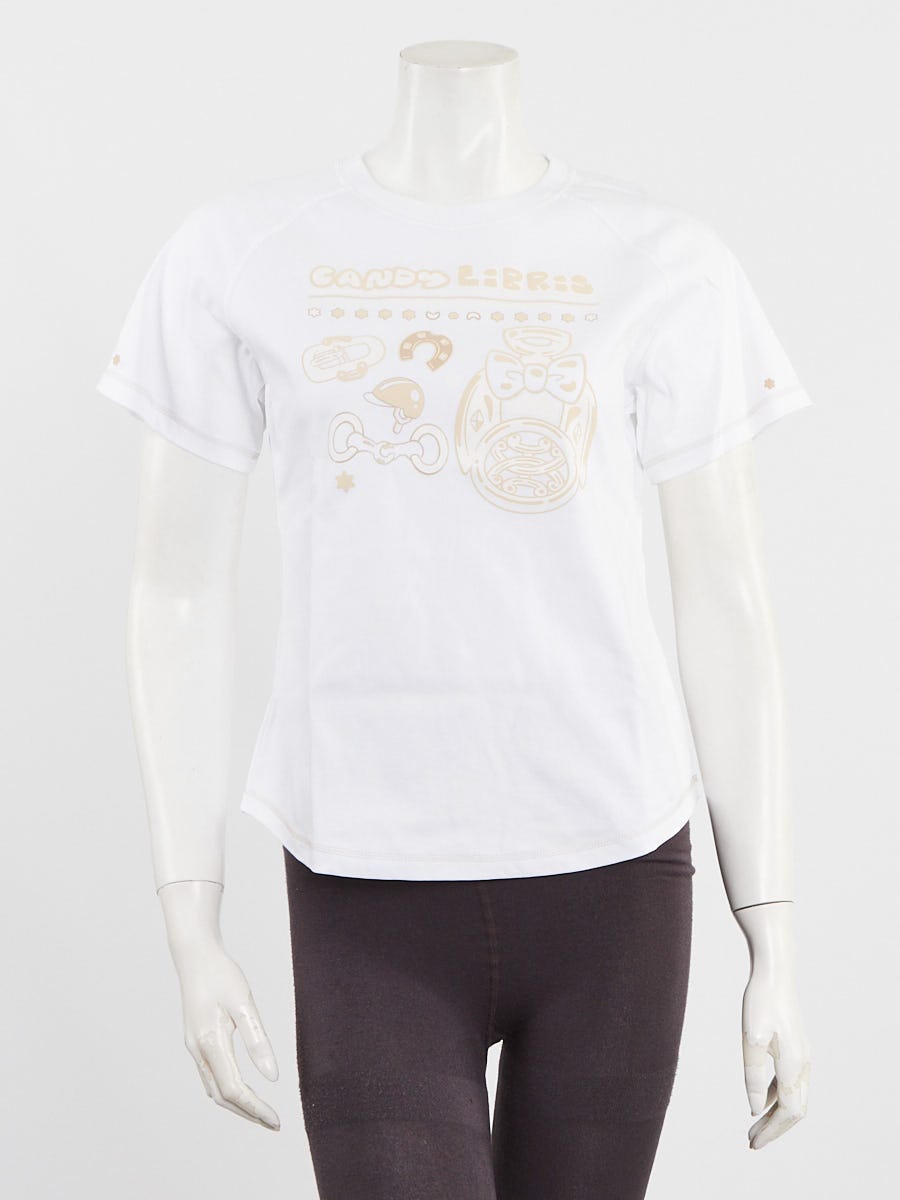 Hermes White Cotton Candy Libres Short Sleeve T-Shirt Size 6/38