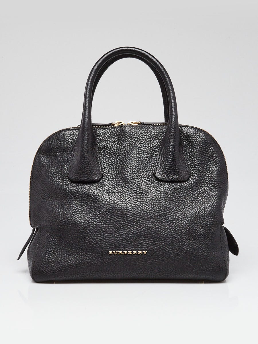Burberry Black Grained Leather Small Greenwood Bag w/o Strap