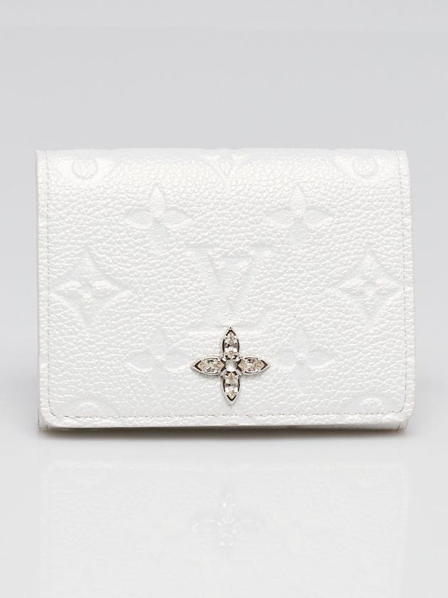 Louis Vuitton Limited Edition Snow Monogram Empreinte Leather Business Card Holder Wallet | Yoogi's Closet Louis Vuitton Limited Edition Snow Monogram Empreinte Leather Business Card Holder Wallet | Yoogi's Closet