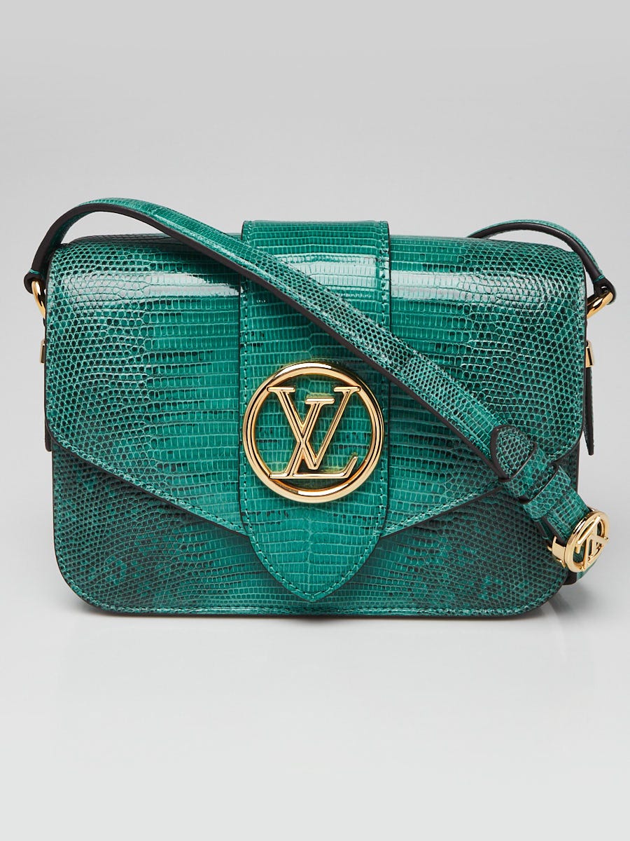Louis Vuitton Emerald Lizard LV Pont 9 Shoulder Bag | Yoogi's Closet