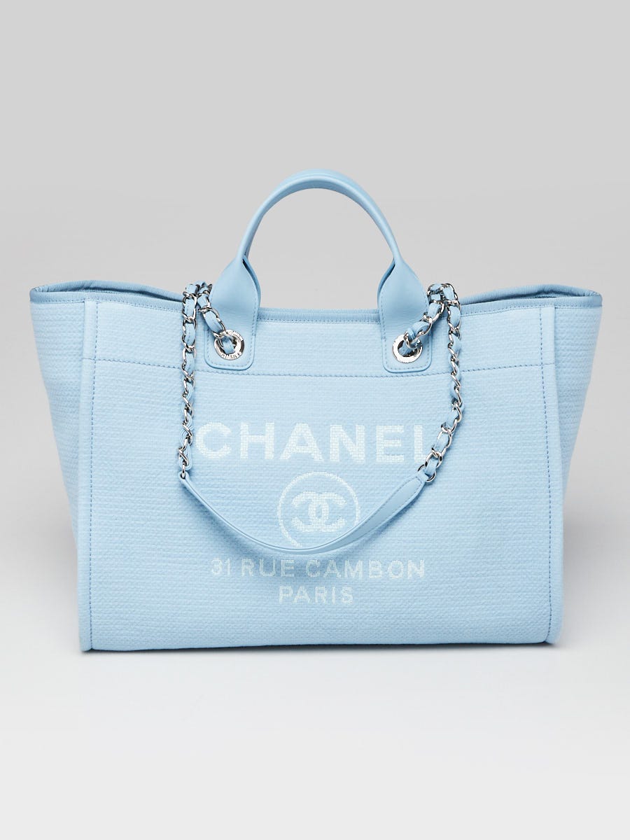 Chanel Blue Canvas Large Deauville Shopping Tote Bag