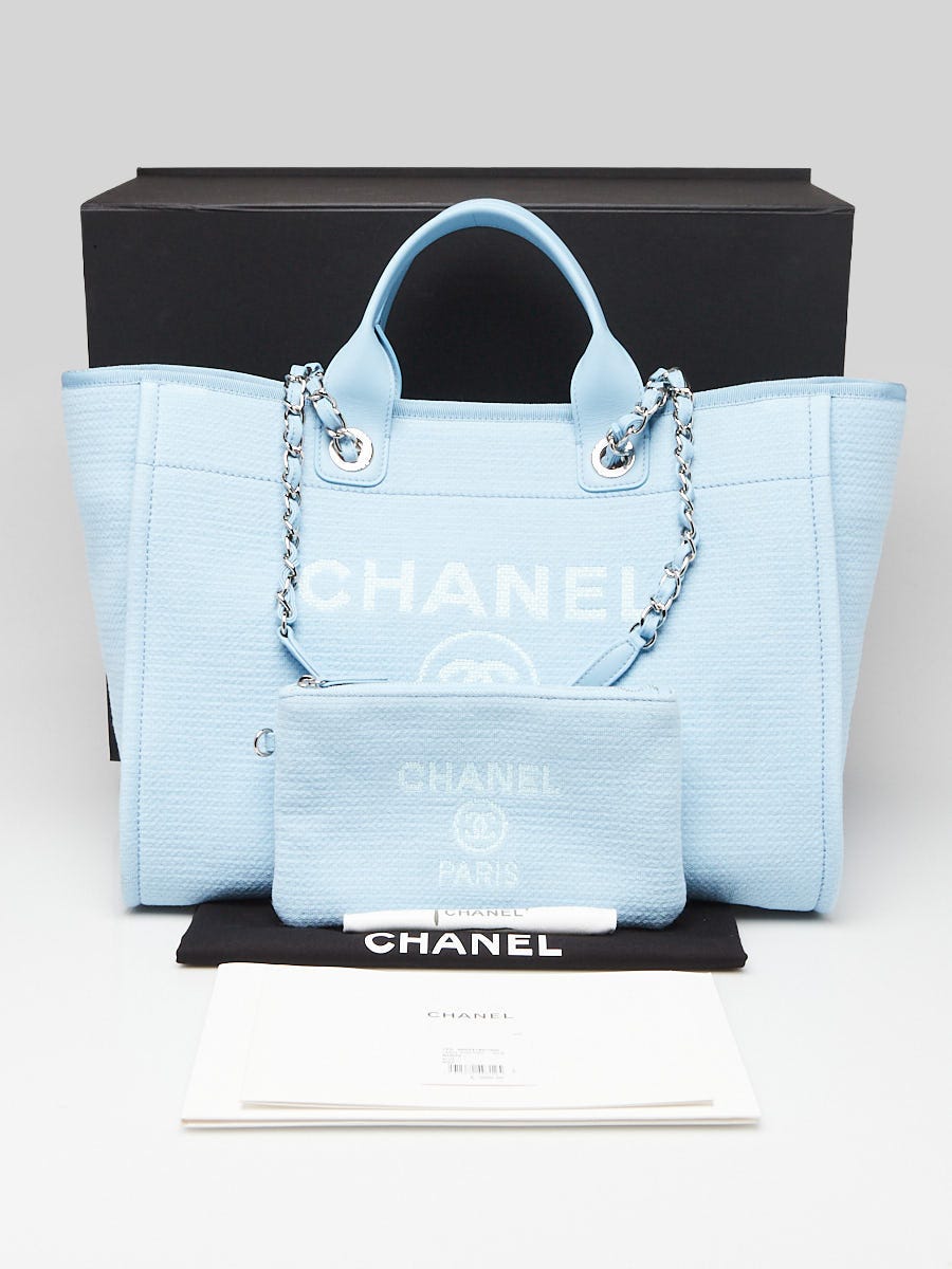 Chanel Blue Canvas Large Deauville Shopping Tote Bag | Yoogi's Closet