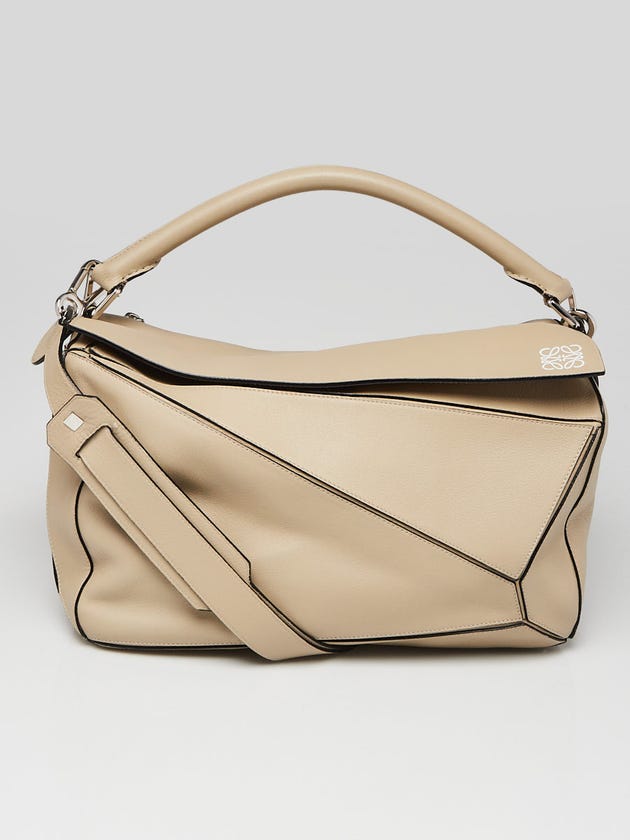 Loewe Beige Leather Large Puzzle Edge Bag