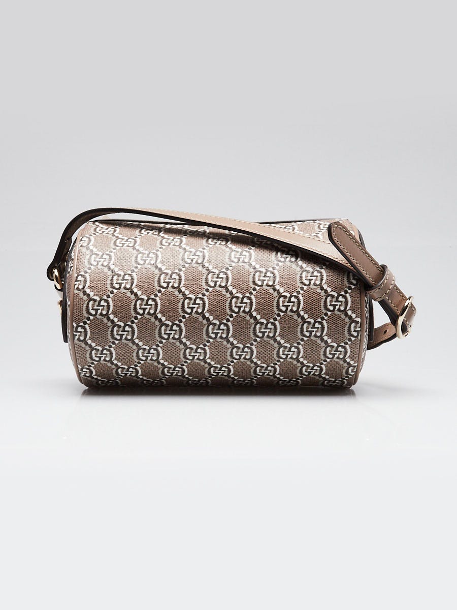 Gucci Beige/Black GG Shadow Monogram Coated Canvas/Leather Mini Barrel Crossbody Bag