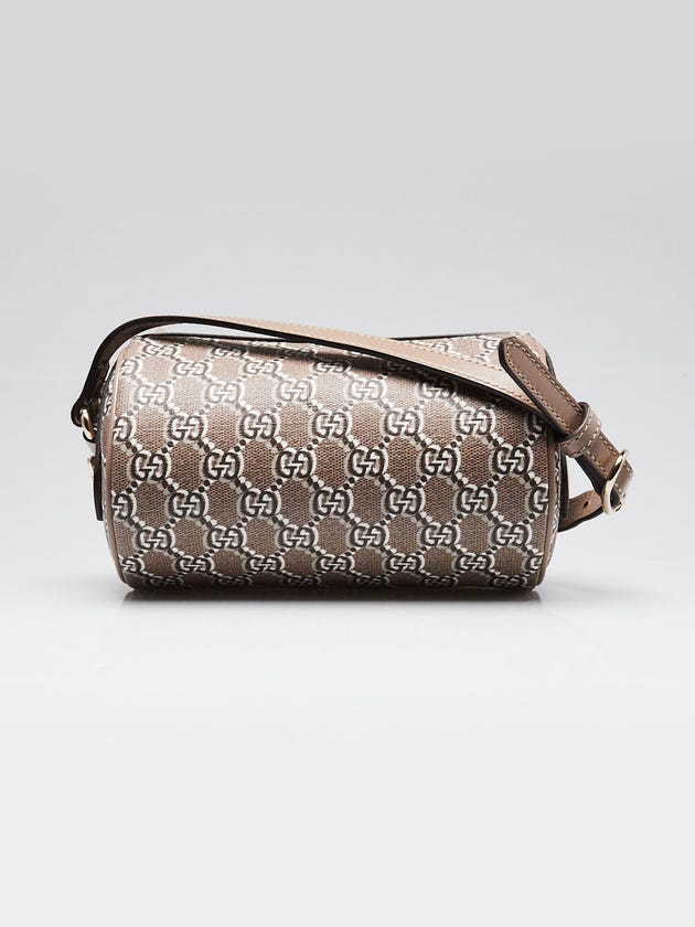 Gucci Beige/Black GG Shadow Monogram Coated Canvas/Leather Mini Barrel Crossbody Bag