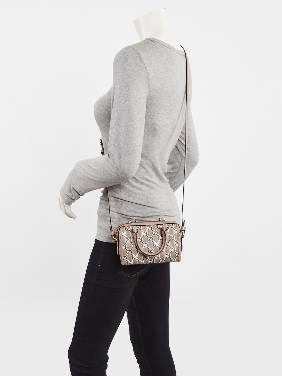 Gucci Beige/Black GG Shadow Monogram Coated Canvas/Leather Mini Ophidia Bowler Bag