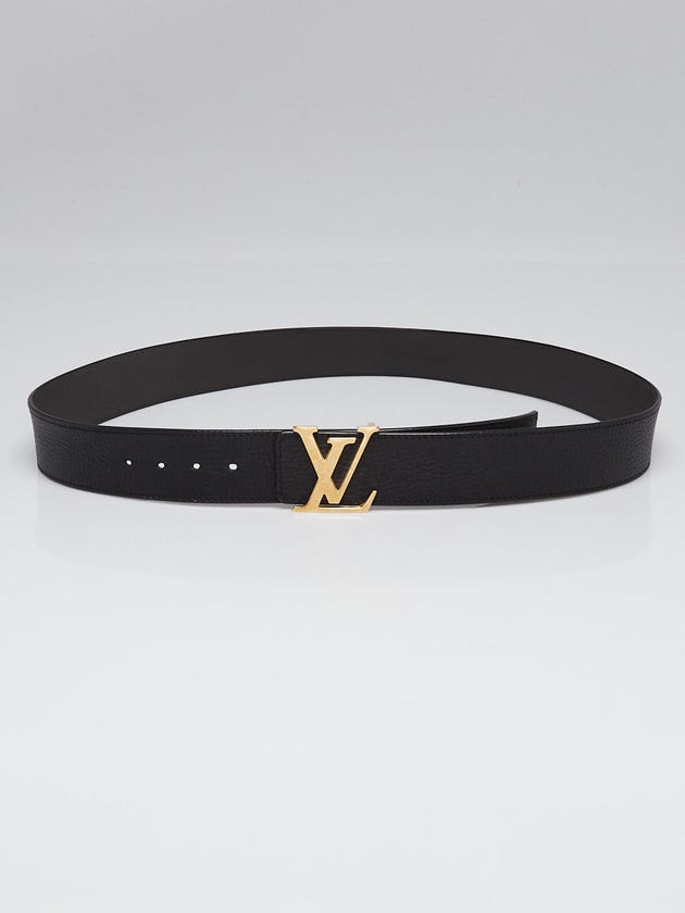 Louis Vuitton Black/Grey Leather LV Damier Initials Reversible Belt Size 100/40