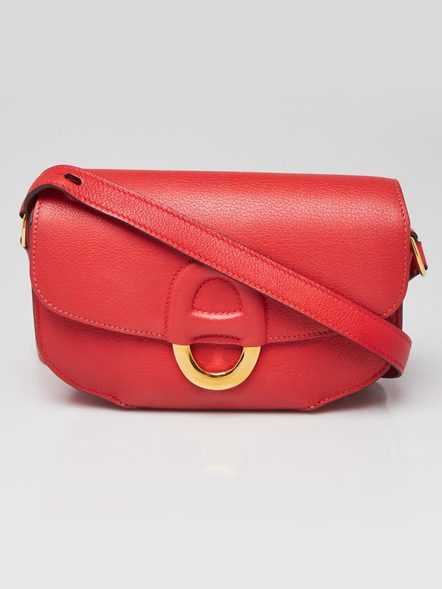 Hermes Rouge Tomate Evercolor Leather Gold Plated Cherche Midi Mini Bag