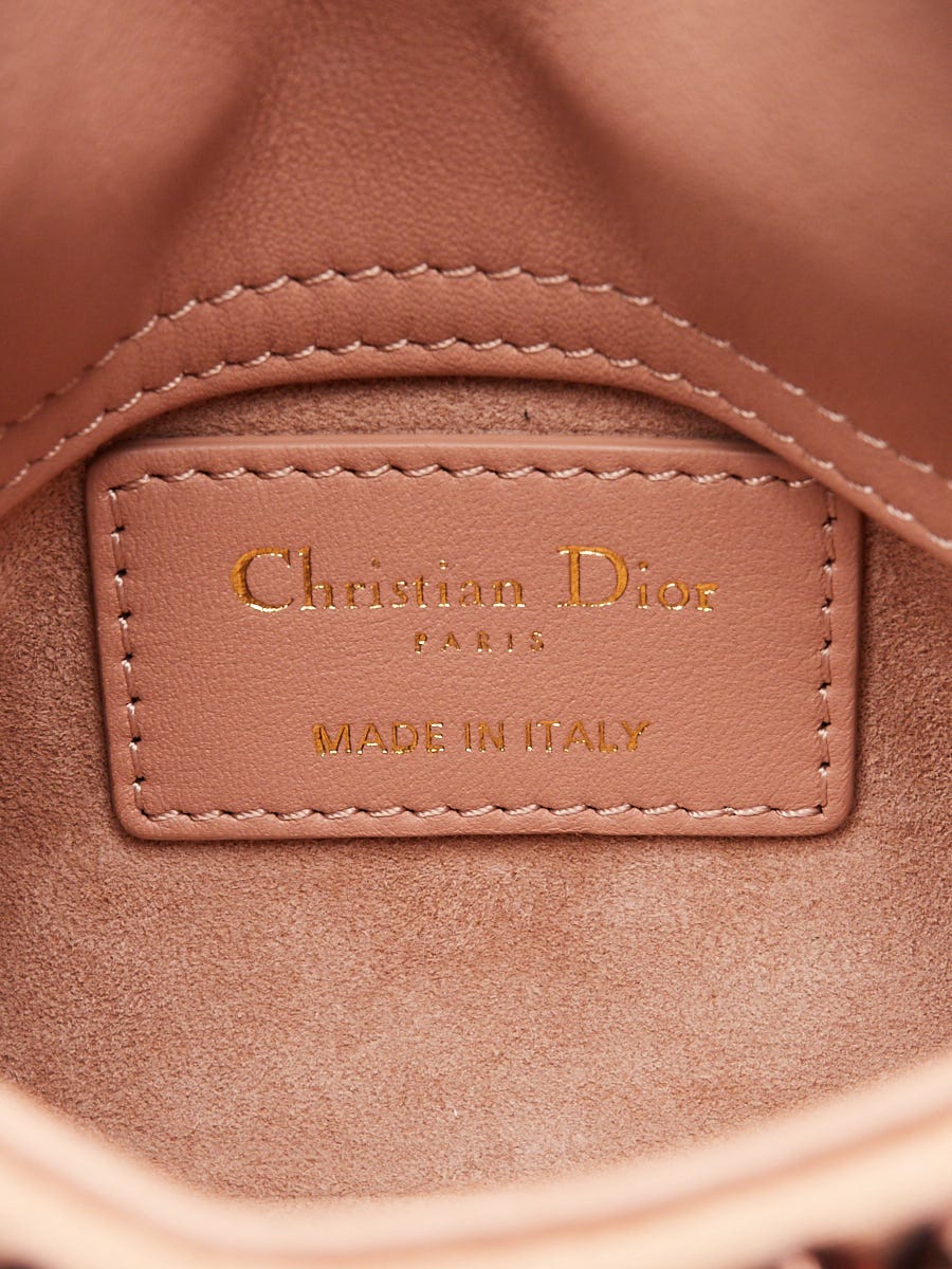 Christian Dior Pink Crystal Beaded Leather Micro Lady Dior Bag