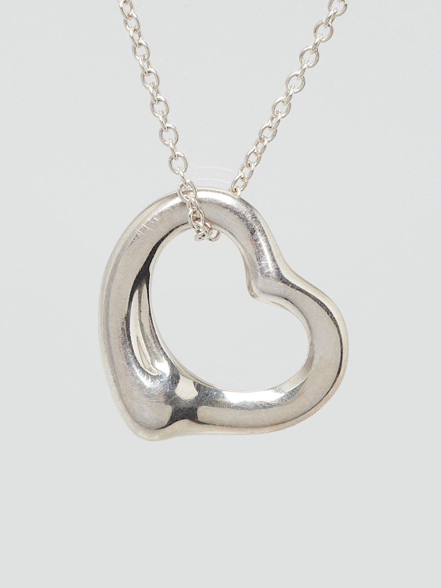 Tiffany 
Co. Sterling Silver Elsa Peretti Small Open Heart Pendant Necklace
