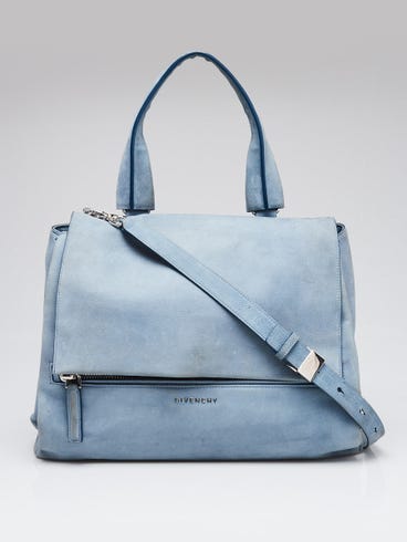 Givenchy Light Blue Nubuck Leather Pandora Pure Medium Bag