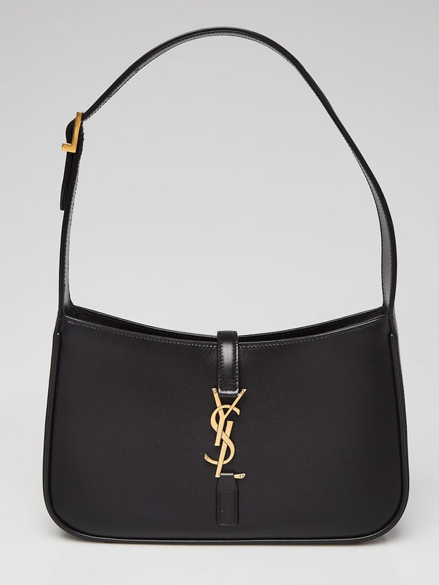 Yves Saint Laurent Black Smooth Calfskin Leather Le 5 A 7 Hobo Bag