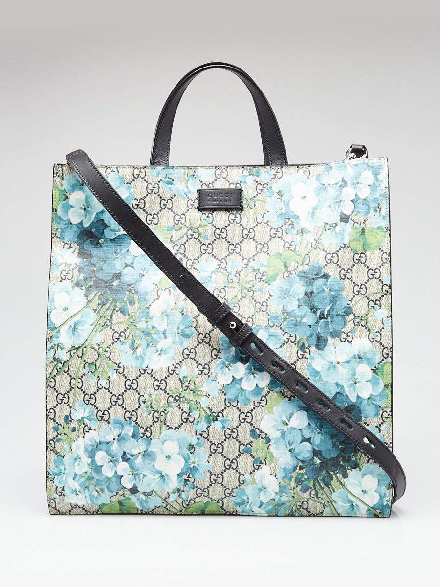 Gucci Beige/Blue GG Coated Canvas Supreme Blooms Shopping Tote Bag