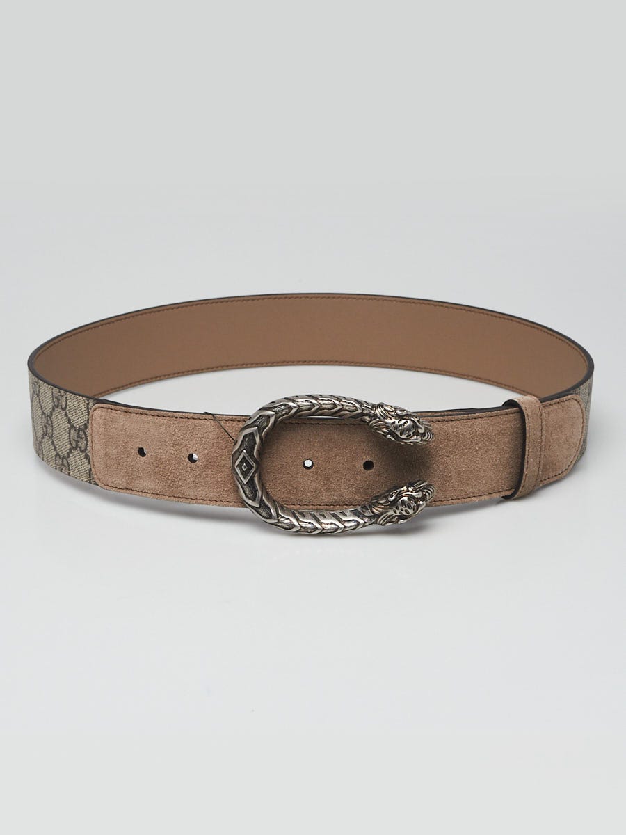 Gucci Beige/Ebony GG Supreme Coated Canvas Dionysus Belt Size 80/32