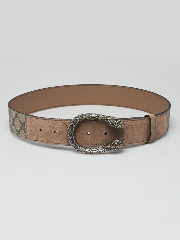 Gucci Beige/Ebony GG Supreme Coated Canvas Dionysus Belt Size 80/32