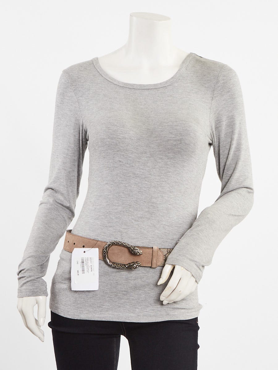 Gucci Beige/Ebony GG Supreme Coated Canvas Dionysus Belt Size 80/32