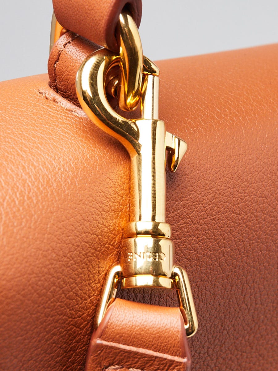 Celine Tan Grained Calfskin Leather Triomphe Teen Nino Bag