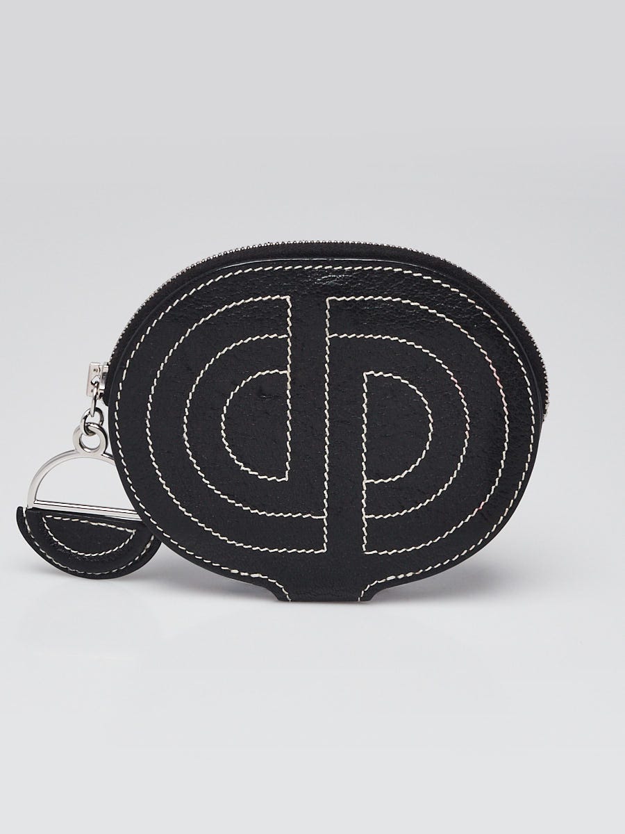 Hermes Black Swift Leather In the Loop Card Holder/Coin Purse