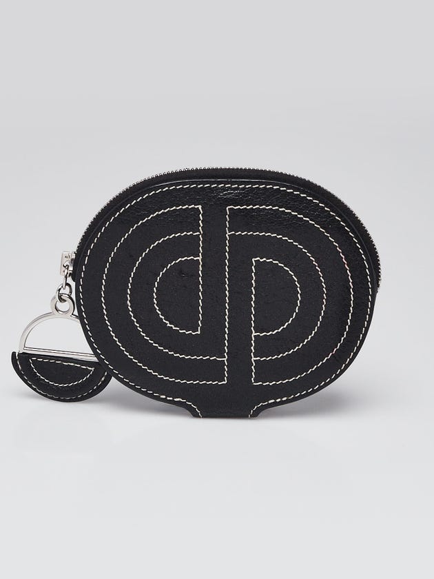 Hermes Black Swift Leather In the Loop Card Holder/Coin Purse