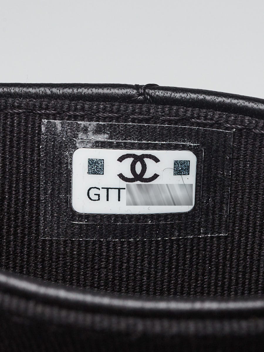 Chanel Black Quilted Lambskin Leather CC Flap Card Holder