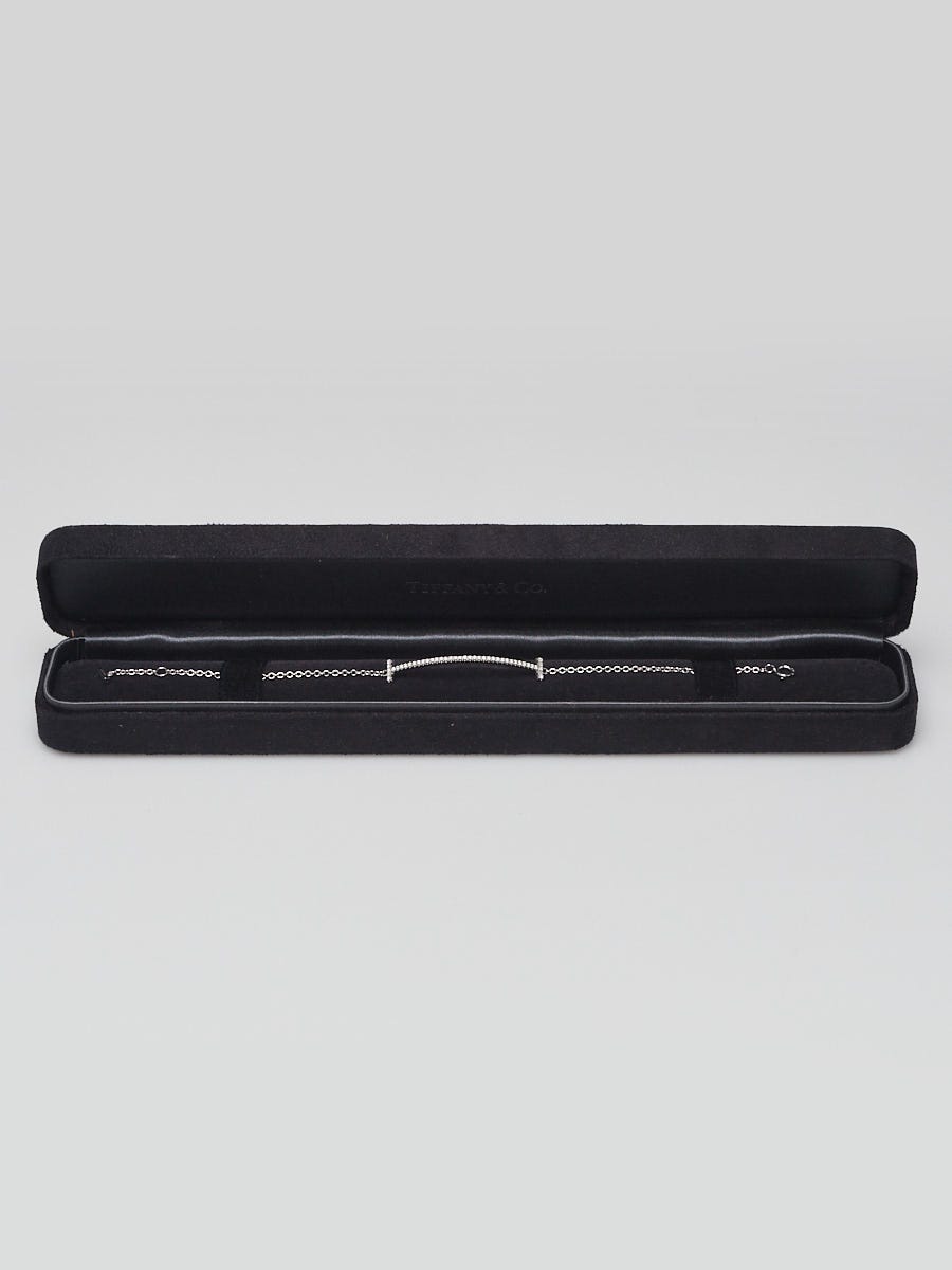 Tiffany 
Co. 18K White Gold and Diamonds Tiffany T Smile Bracelet