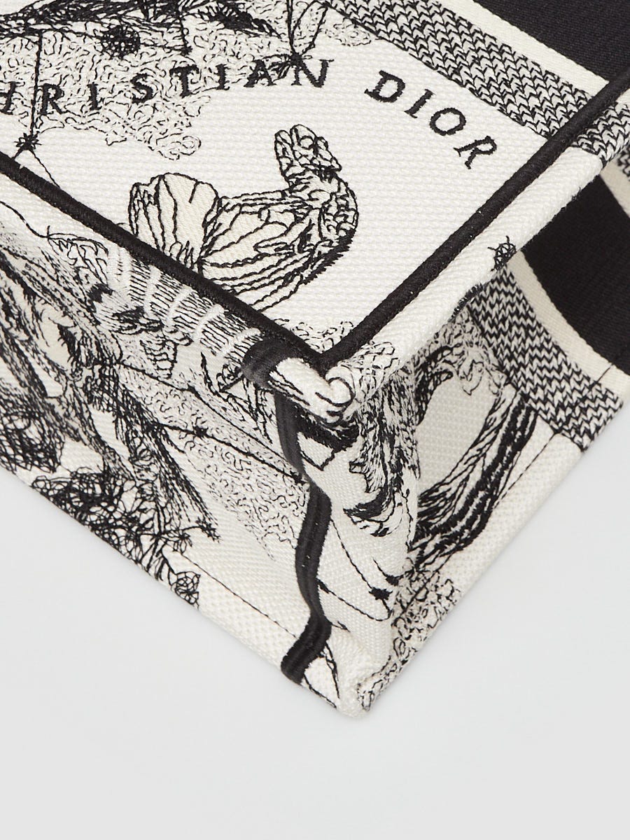 Christian Dior Black/Latte Zodiac Embroidered Canvas Medium Tote