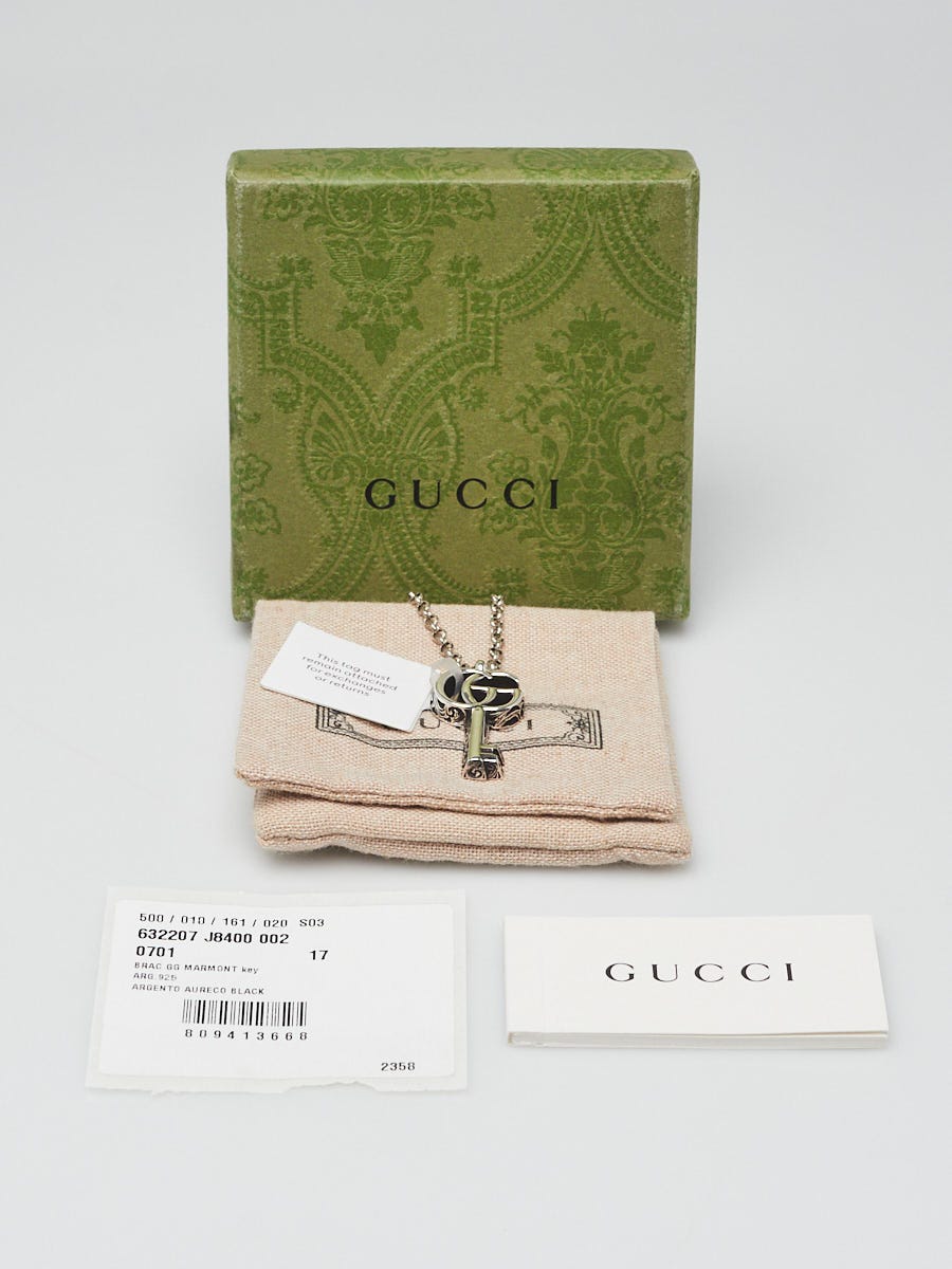 Gucci Sterling Silver GG Marmont Key Necklace