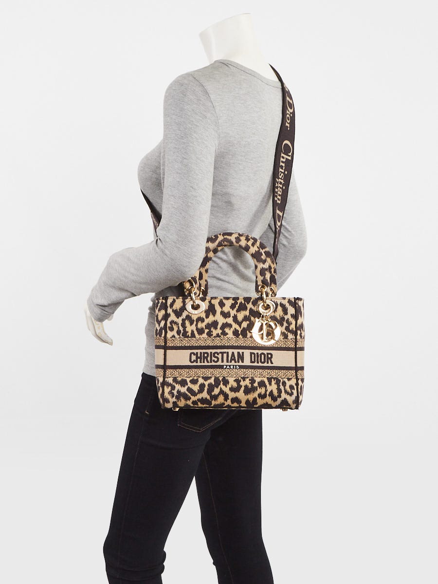 その他 dior Christian Dior Beige/Black Mizza Embroidered Medium Lady D-Lite